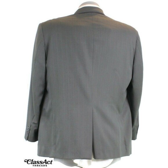 Allyn Saint George 2 Pc Suit Mens Gray Striped 2 Btn 42S Pleated Front 40" W - Picture 8 of 9